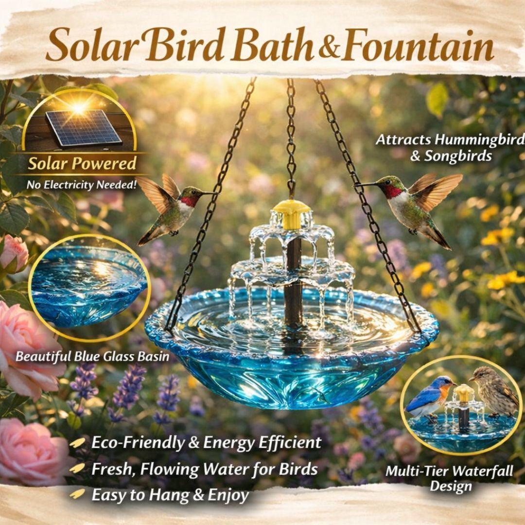 🎉 Special Offer Today Only!🎉Solar Cascade Hanging Bird Bath Fountain