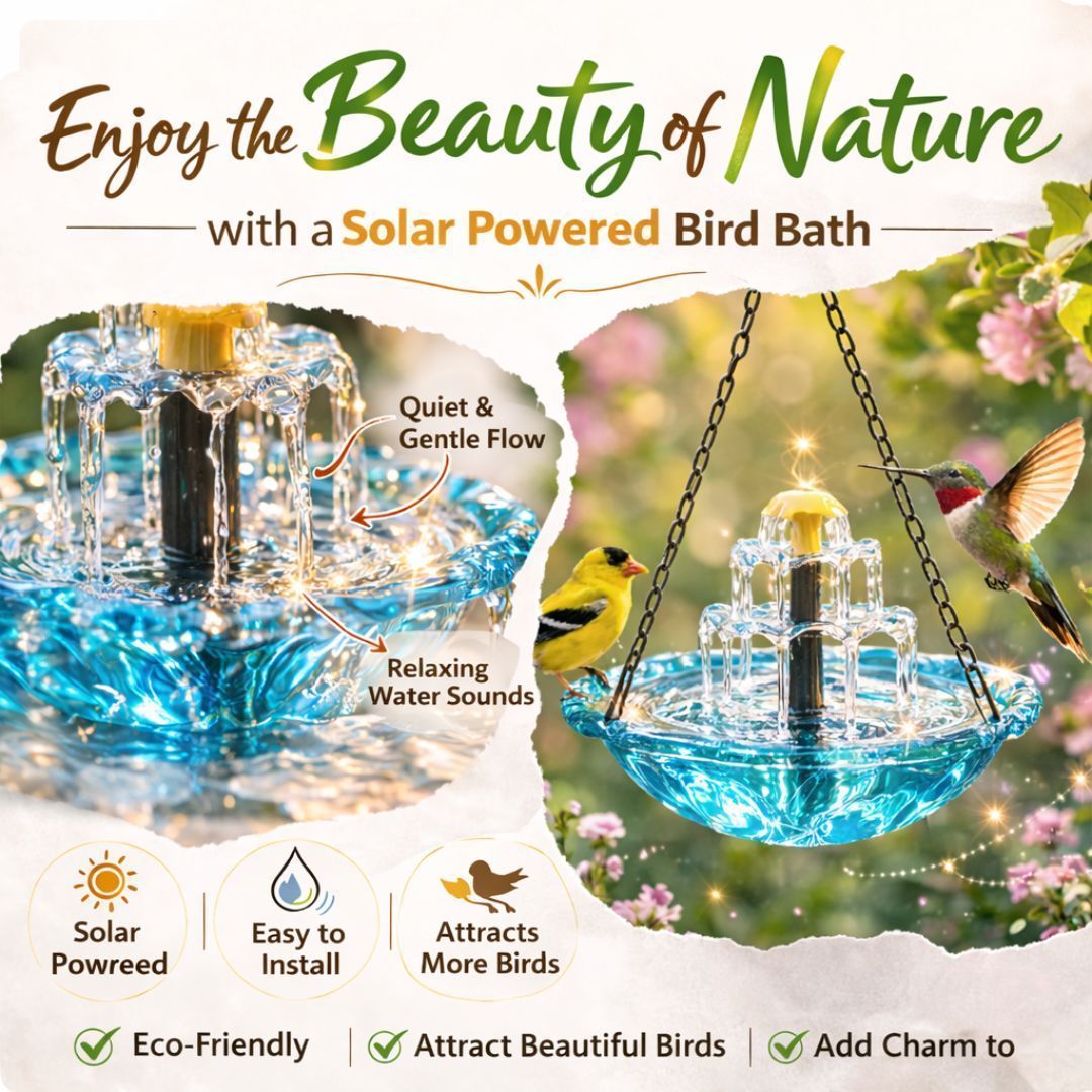 🎉 Special Offer Today Only!🎉Solar Cascade Hanging Bird Bath Fountain