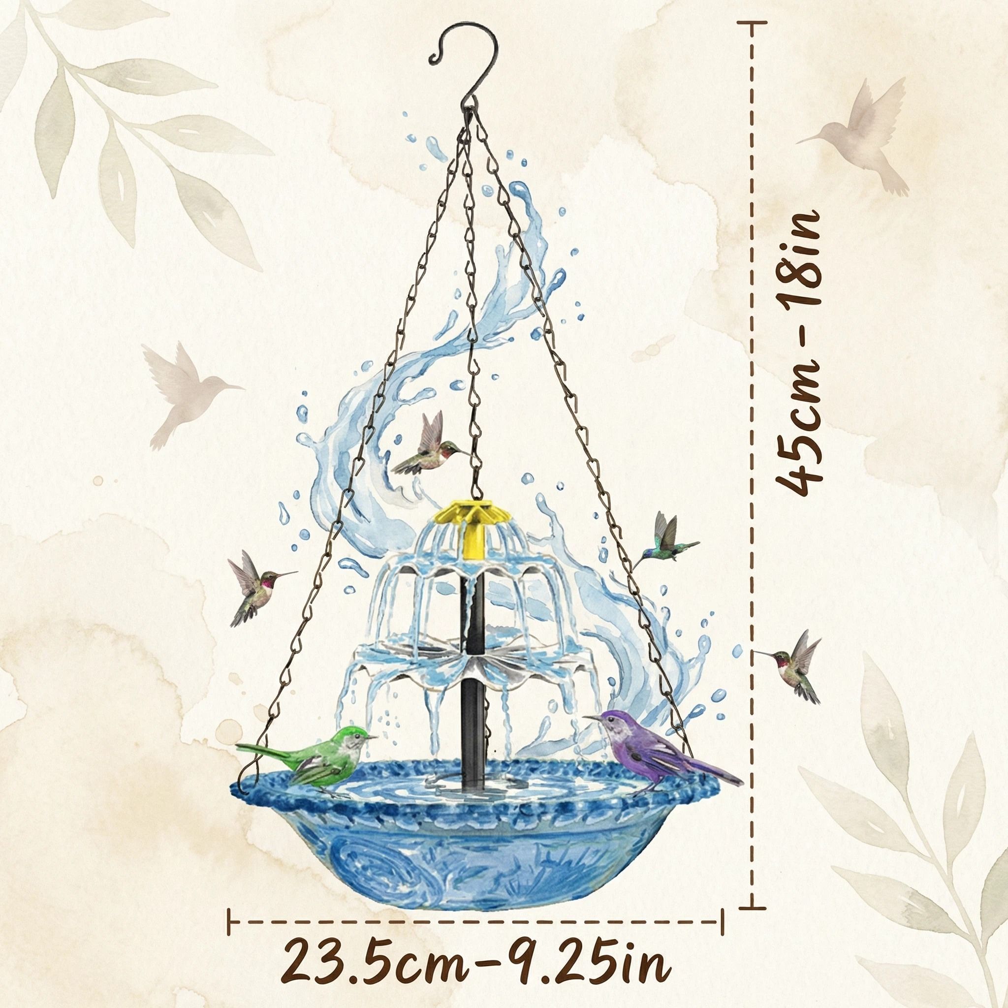 🎉 Special Offer Today Only!🎉Solar Cascade Hanging Bird Bath Fountain