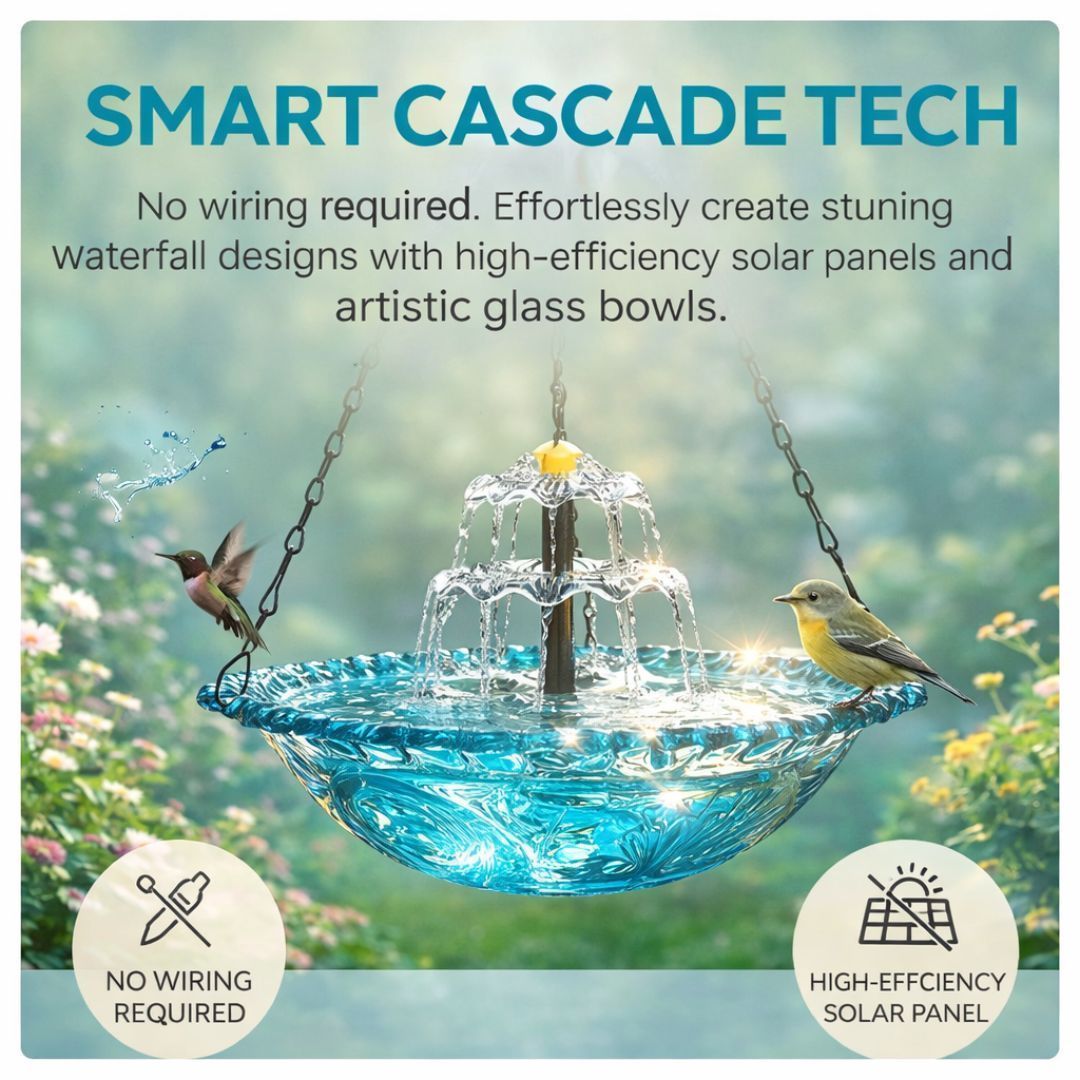 🎉 Special Offer Today Only!🎉Solar Cascade Hanging Bird Bath Fountain