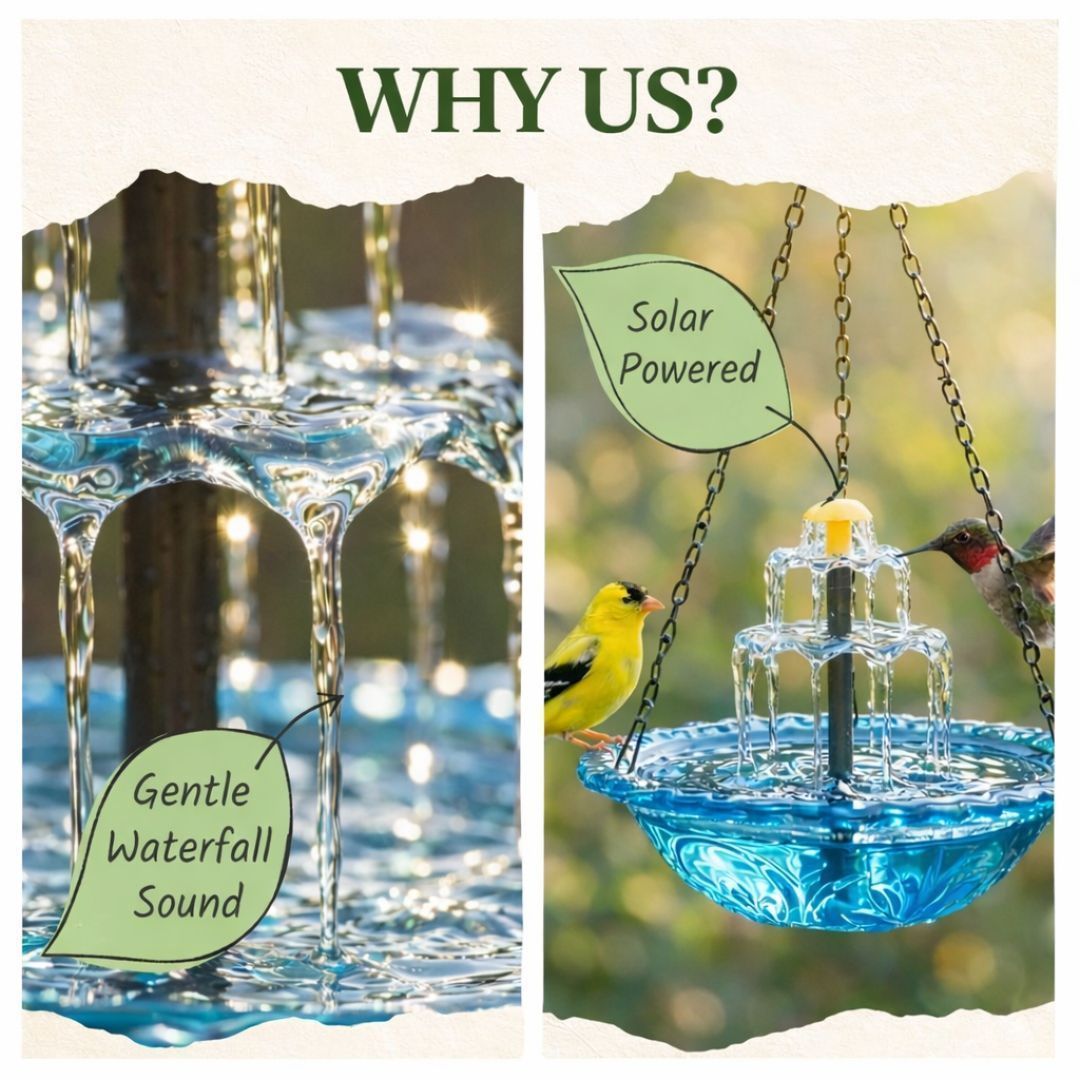 🎉 Special Offer Today Only!🎉Solar Cascade Hanging Bird Bath Fountain